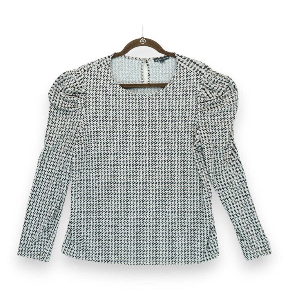 Adrianna Papell Women's Pleated Long Sleeve Knit Blouse Size Large